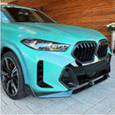 For 2024-25 BMW X6 G06 LCI M Package Gloss Black MP Style Front Lip-11