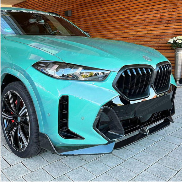 For 2024-25 BMW X6 G06 LCI M Package Gloss Black MP Style Front Lip