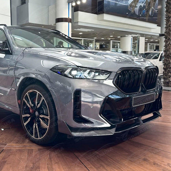 For 2024-25 BMW X6 G06 LCI M Package Gloss Black MP Style Front Lip