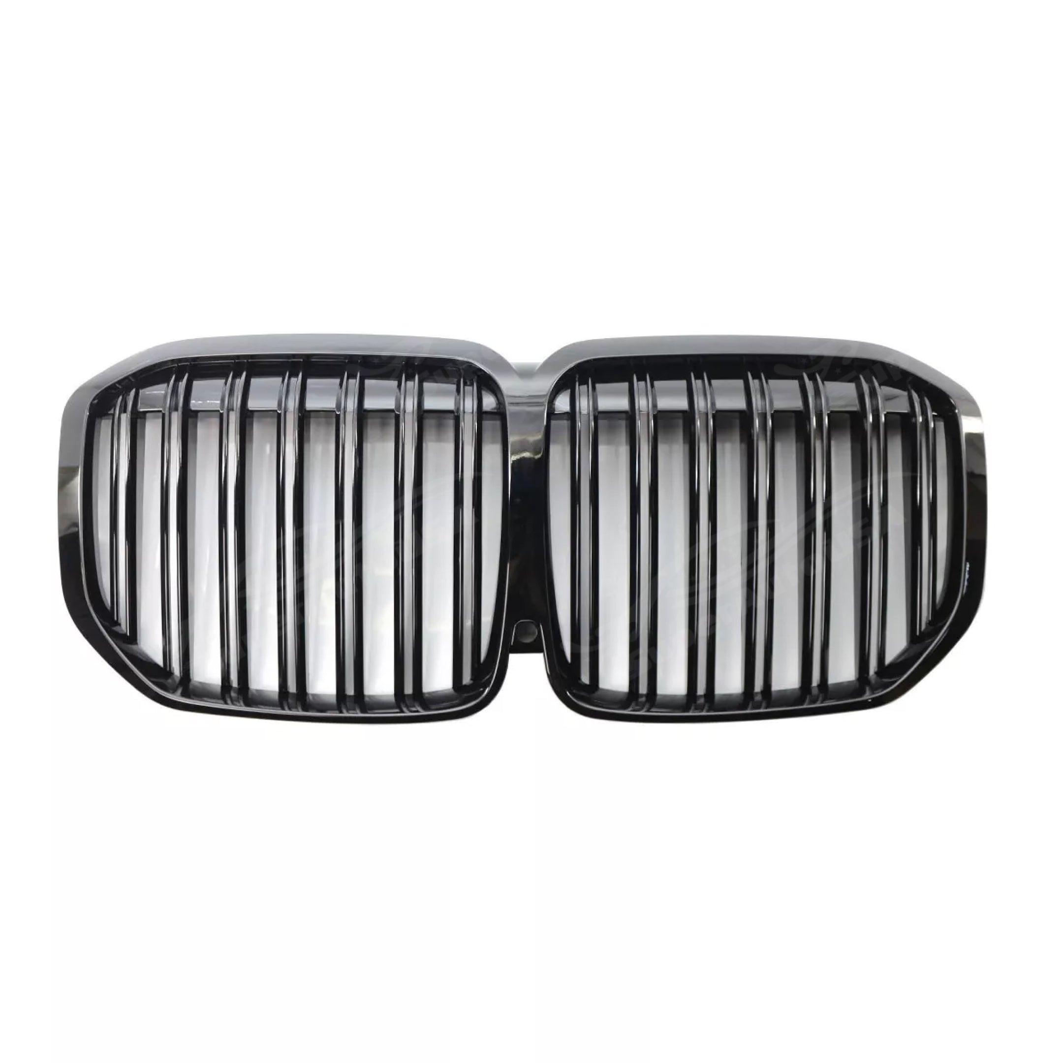 Fits BMW X7 SUV 2019-2022 Gloss Black M Sport Style Front Kidney Ornamental Grill Grille