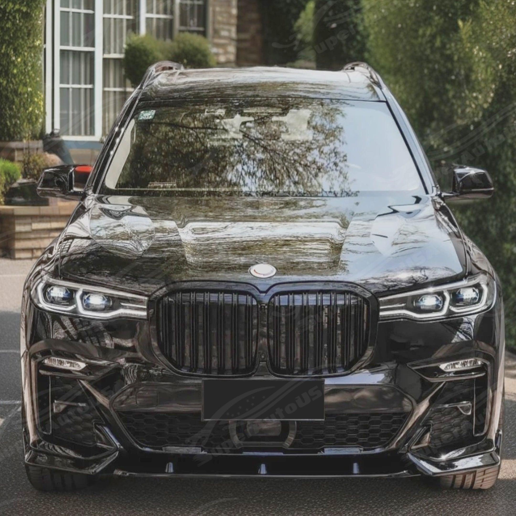 Fits BMW X7 SUV 2019-2022 Gloss Black M Sport Style Front Kidney Ornamental Grill Grille