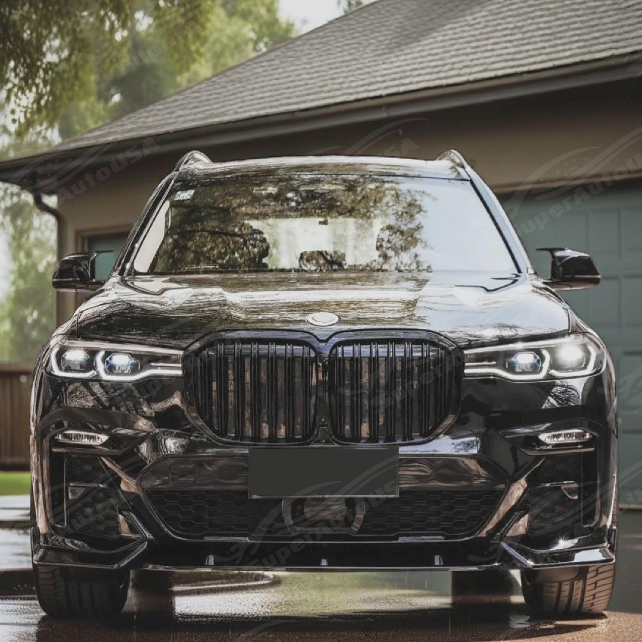 Fits BMW X7 SUV 2019-2022 Gloss Black M Sport Style Front Kidney Ornamental Grill Grille