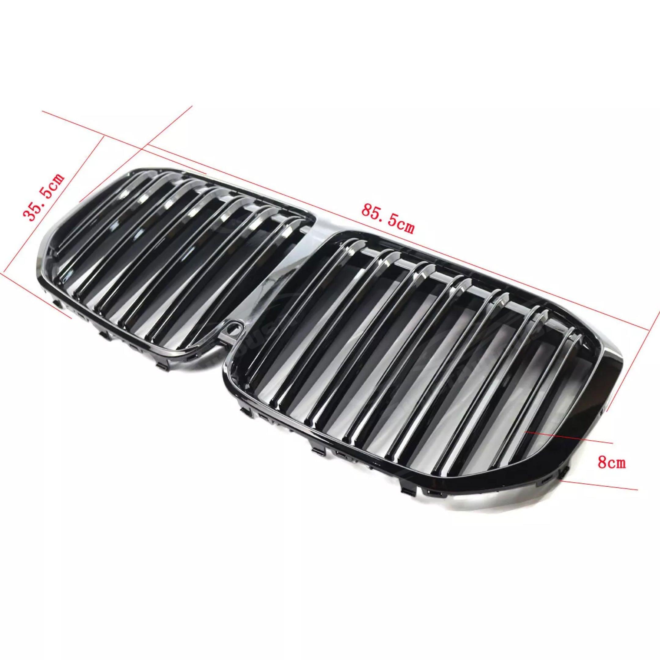 Fits BMW X7 SUV 2019-2022 Gloss Black M Sport Style Front Kidney Ornamental Grill Grille