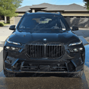 Rejilla ornamental superior delantera negra brillante LCI para BMW X7 SUV 2023-2025-9
