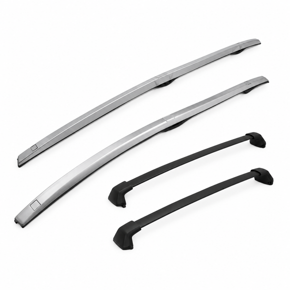 Fit 2012-2016 Honda CRV CR-V Black Bolt On Roof Rack Side Rail Bar Cross Bar Set