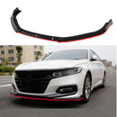 Fits 2018-2023 Honda Accord Sedan Front Bumper Lip Spoiler(Glossy Black With Red Trim)-1
