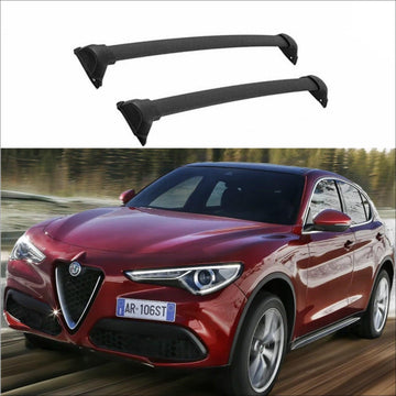 Barra transversal para portaequipajes de techo con grifo negro para Alfa Romeo Stelvio 2017-2021 