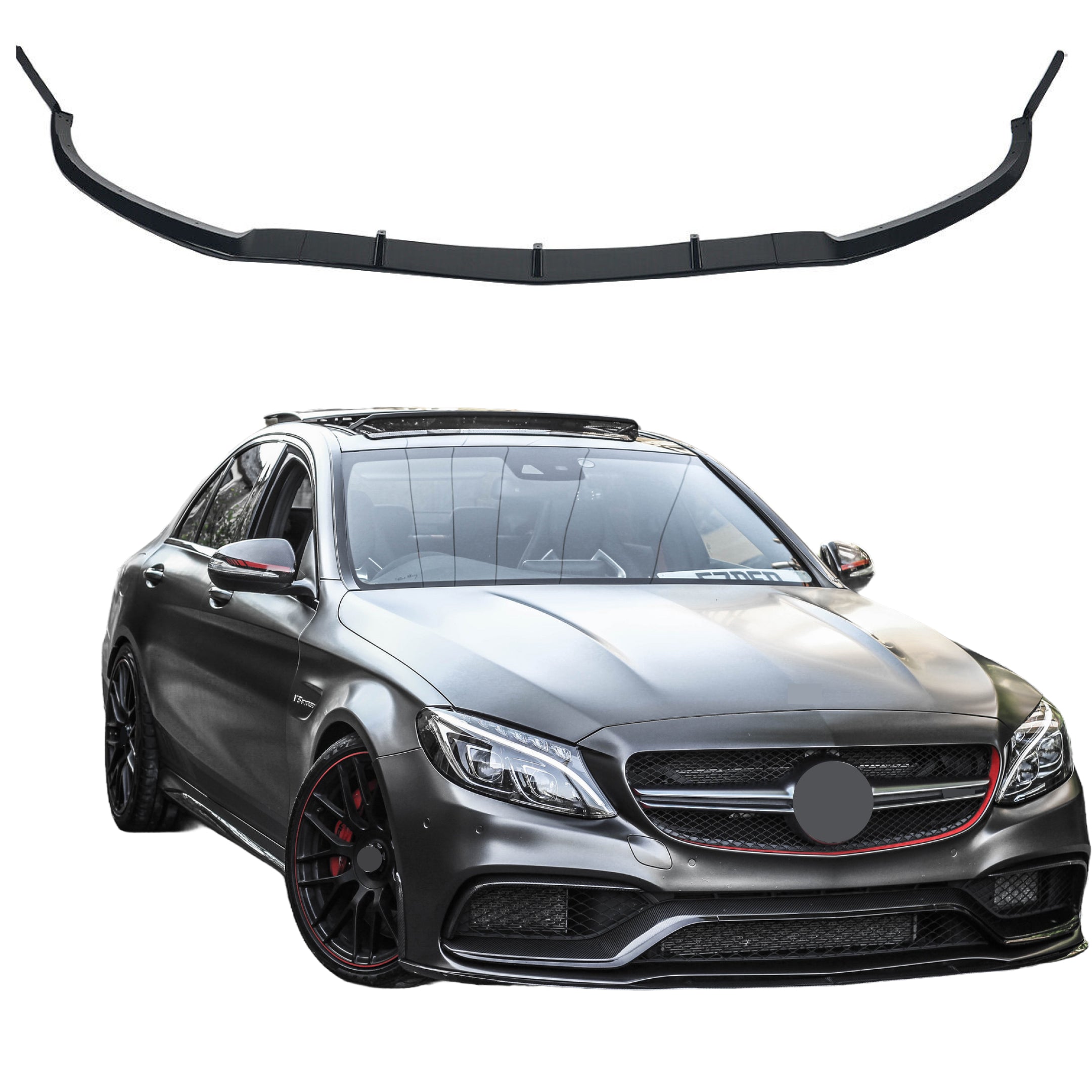 For 2015-2023 Mercedes W205 C63 C63s AMG Gloss Black Edition 1 Style Front lip