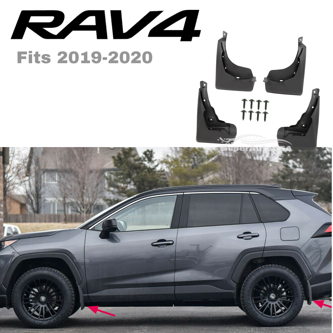 Fit 2019-2021 Toyota RAV4 Set of 4 Mud Flap Flaps Splash Guards Mudguards