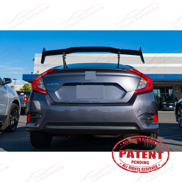 For 2000-23 Honda Civic JDM GT VIP Style Glossy Black Rear Trunk Spoiler Wing