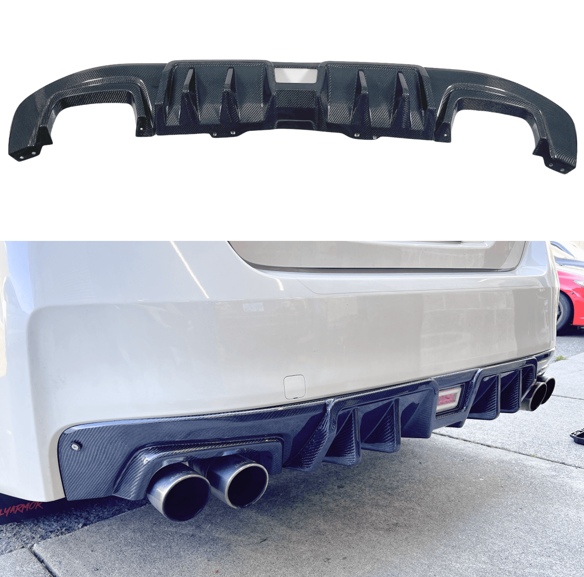 Real Carbon Fiber Rear Bumper Diffusers Fits Subaru WRX STI Impreza ...