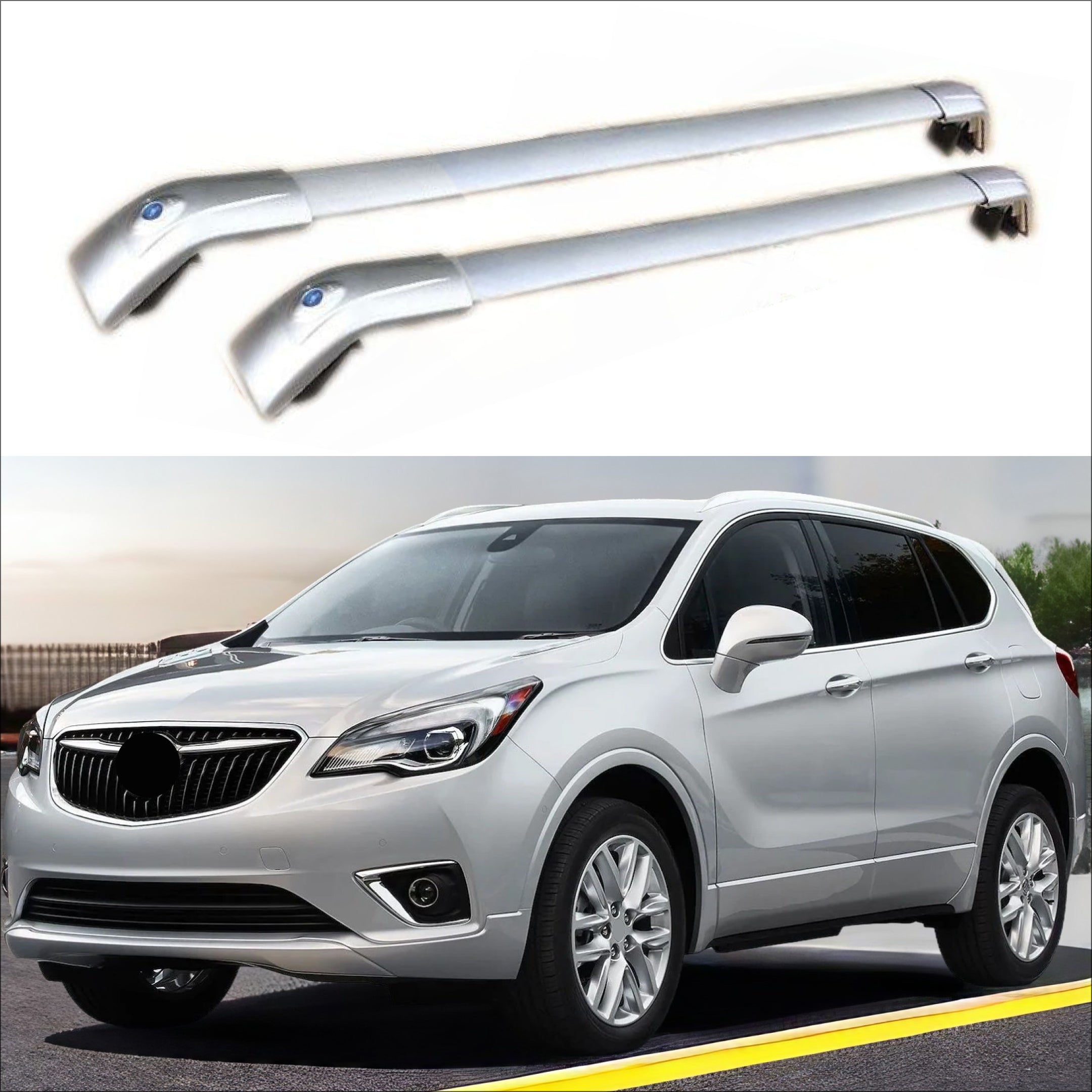 Fit 2016-2020 Buick Envision Silver Luggage Cross Bar Crossbar