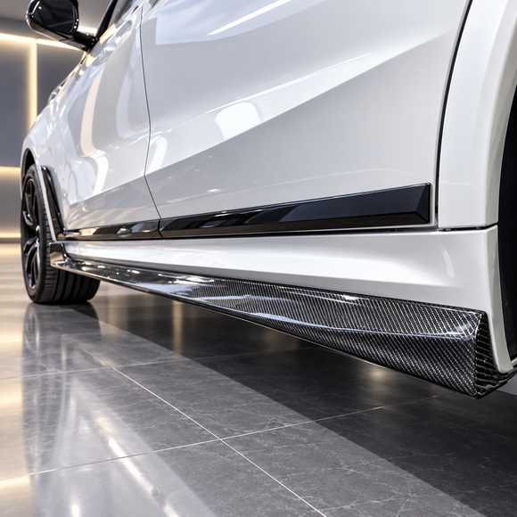 For 2019-2022 BMW X7 Double Sided Real Carbon Fiber Side Skirt