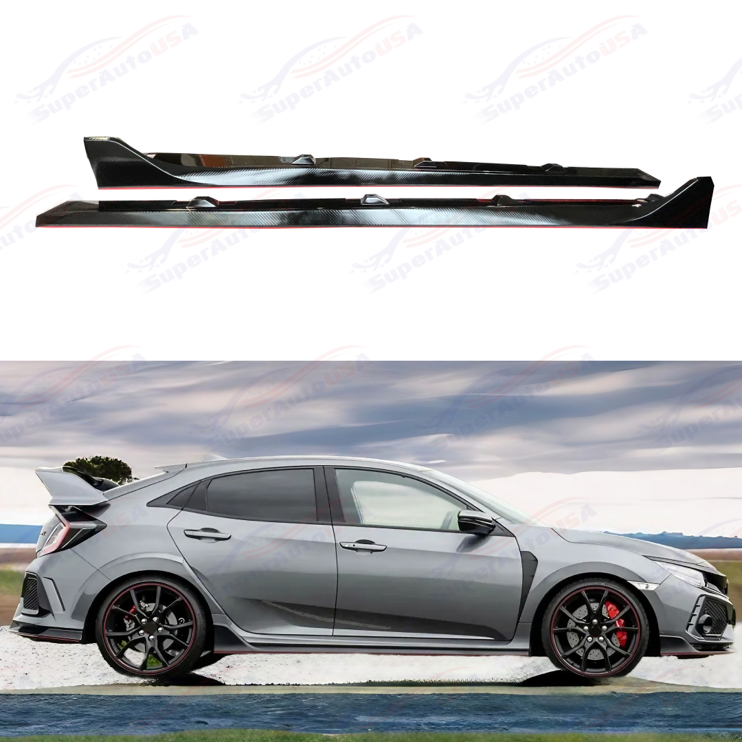 For 17-21 Honda Civic Type R Rear Diffuser Front Bumper Lip Side skirts Body Kit