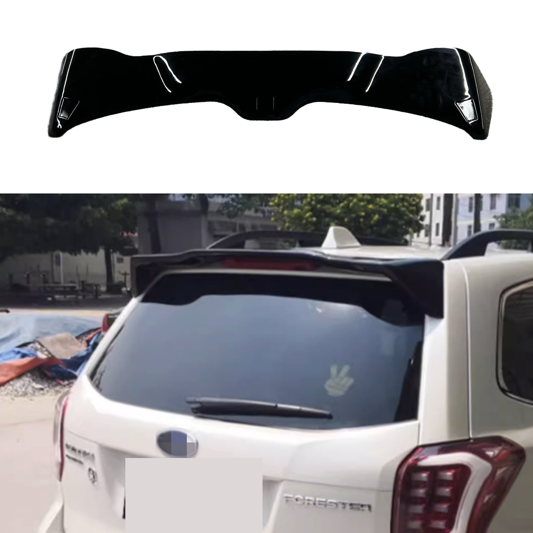 Fits 2014-2018 Subaru Forester Wind Sun Glossy Black ABS Rear Roof Spoiler Wing
