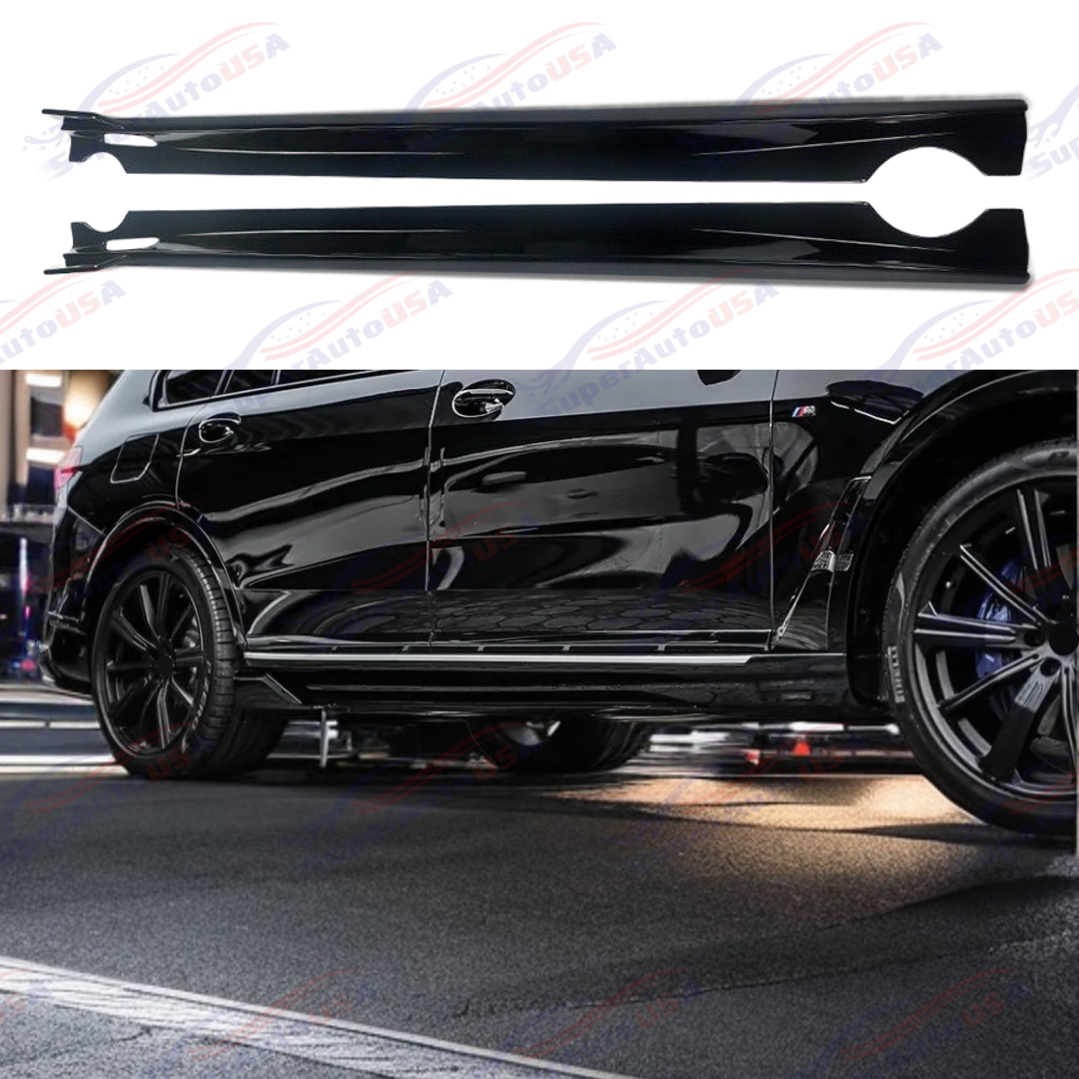 Fits For 2019-2022 BMW G07 X7 LCI Gloss Black M Performance Style Full Body Kit Set