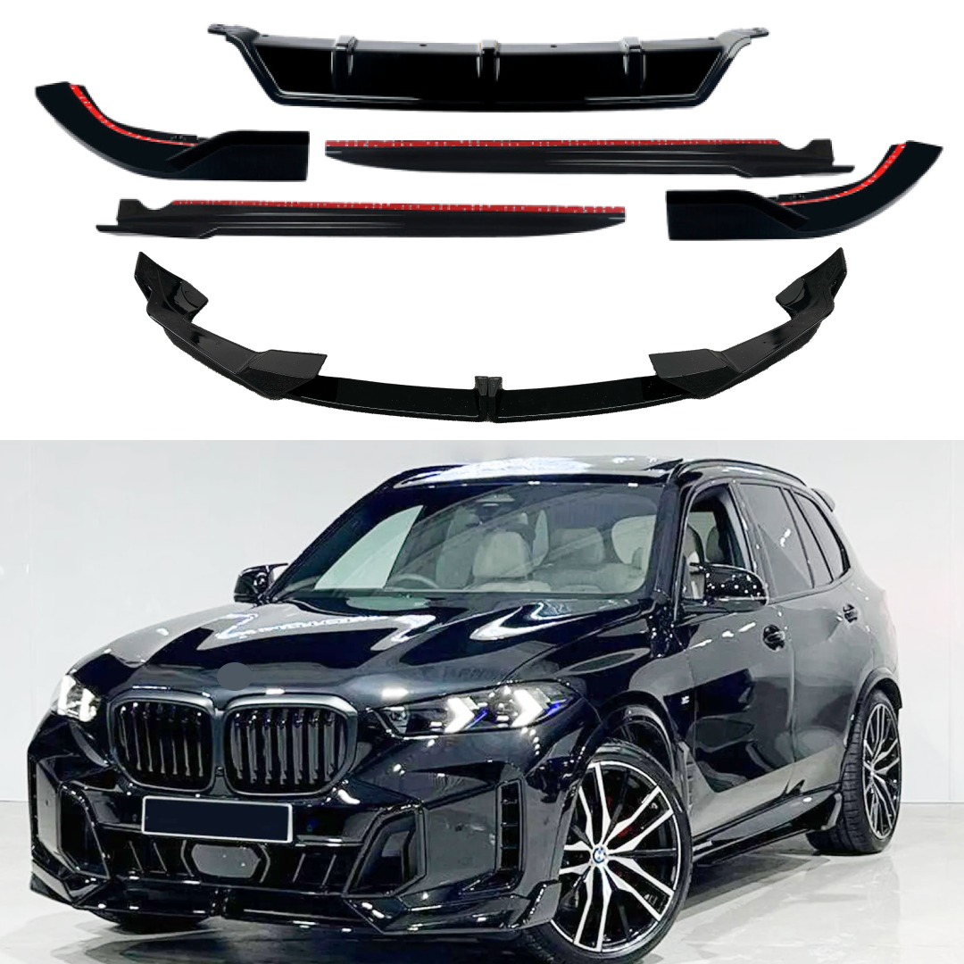 For 24-25 BMW G05 X5 LCI Front Lip Rear Diffuser Side Skirts Gloss Black Body Kit