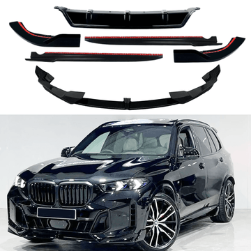 Kit de carrocería con faldones laterales, difusor trasero y borde delantero en negro brillante para BMW G05 X5 LCI 2024-2025 