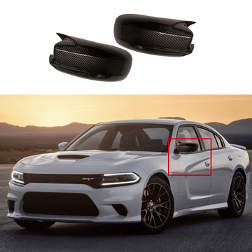 Se adapta a Dodge Charger 2011 en adelante, tapa de espejo retrovisor lateral de fibra de carbono estilo M 