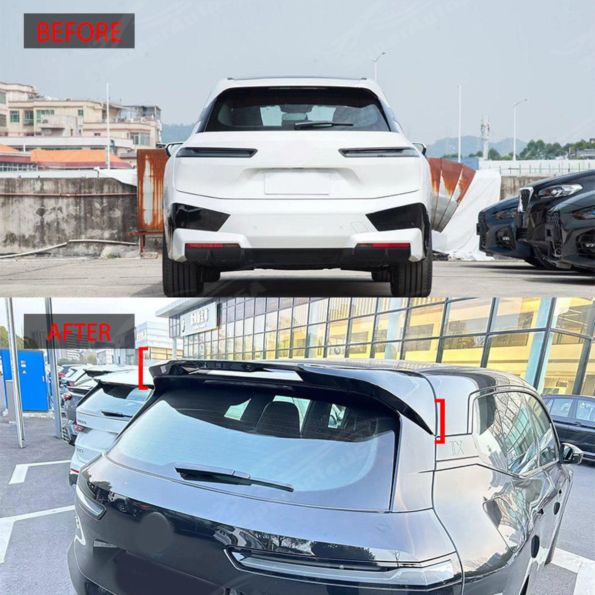 Ix Rear For 2022-2025 BMW iX Performance Sport Style Gloss Black Rear Roof Spo ...