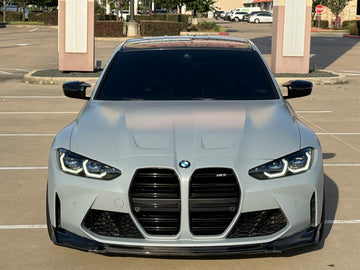 2021+ BMW G80 M3 + G82 M4 - V Style Carbon Fiber Front Lip Splitter