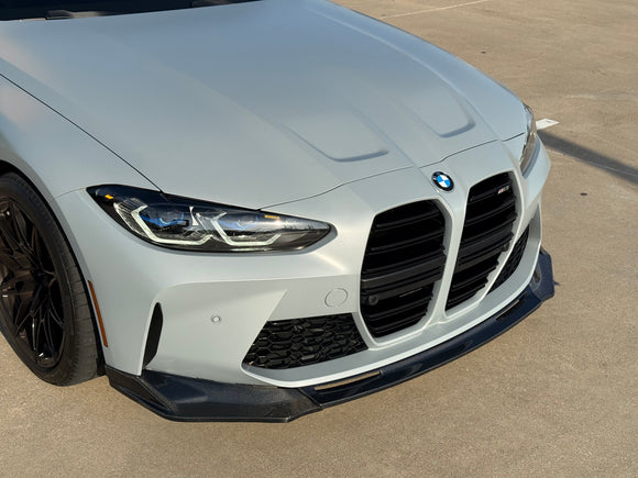 2021+ BMW G80 M3 + G82 M4 - V Style Carbon Fiber Front Lip Splitter