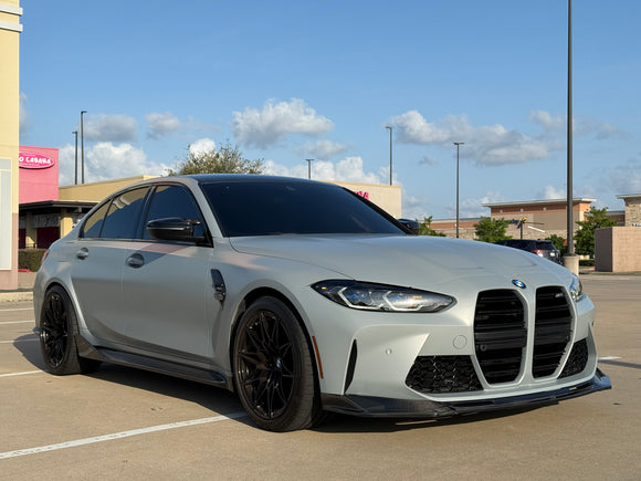2021+ BMW G80 M3 + G82 M4 - V Style Carbon Fiber Front Lip Splitter