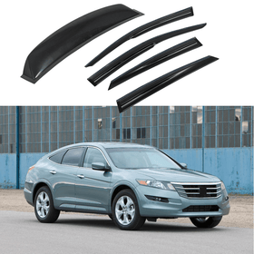 Fits 2008-2012 Honda Accord Carbon Trim Window Vent Visors & Rear Roof Spoiler