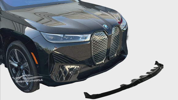 Gloss Black Front Spoiler for 2023 BMW IX 