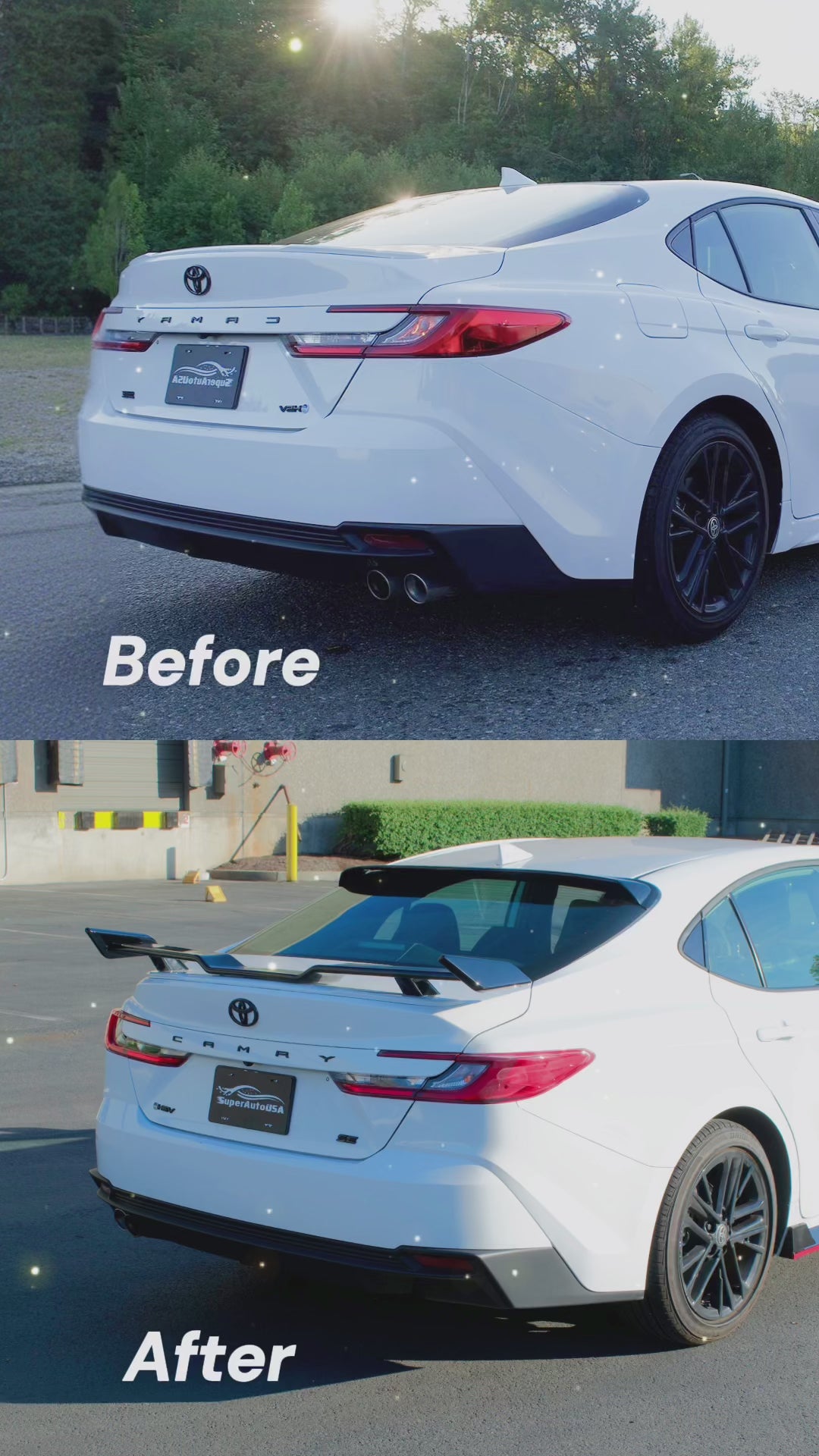 Ajuste 2012-2017 Toyota Camry ABS negro trasero techo ventana visera Spoiler 3D JDM (negro)-2