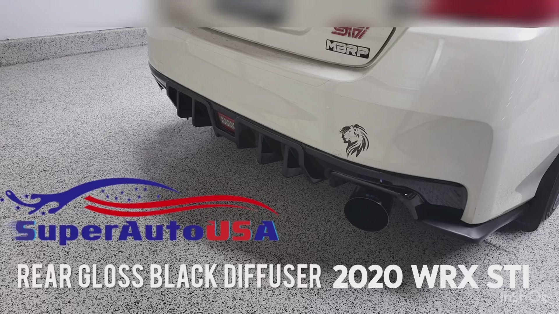 Fits For 2015-2021 Subaru WRX STI Rear Bumper Lip Spoiler Diffuser (Gloss Black or Carbon Fiber Print) - 0