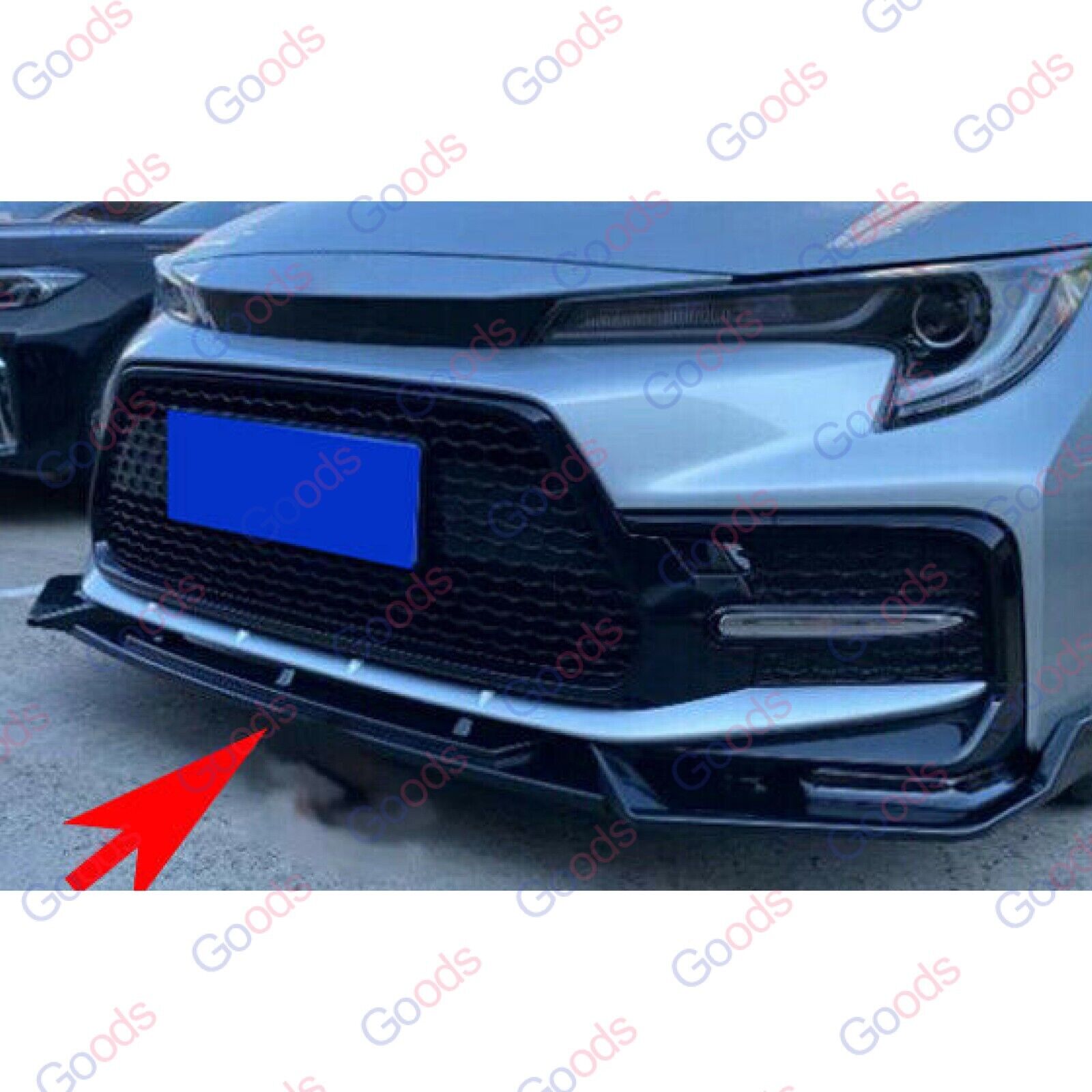 Se adapta al alerón del cuerpo del labio del parachoques delantero del Toyota Corolla SE XSE 2020-2021 (negro brillante)