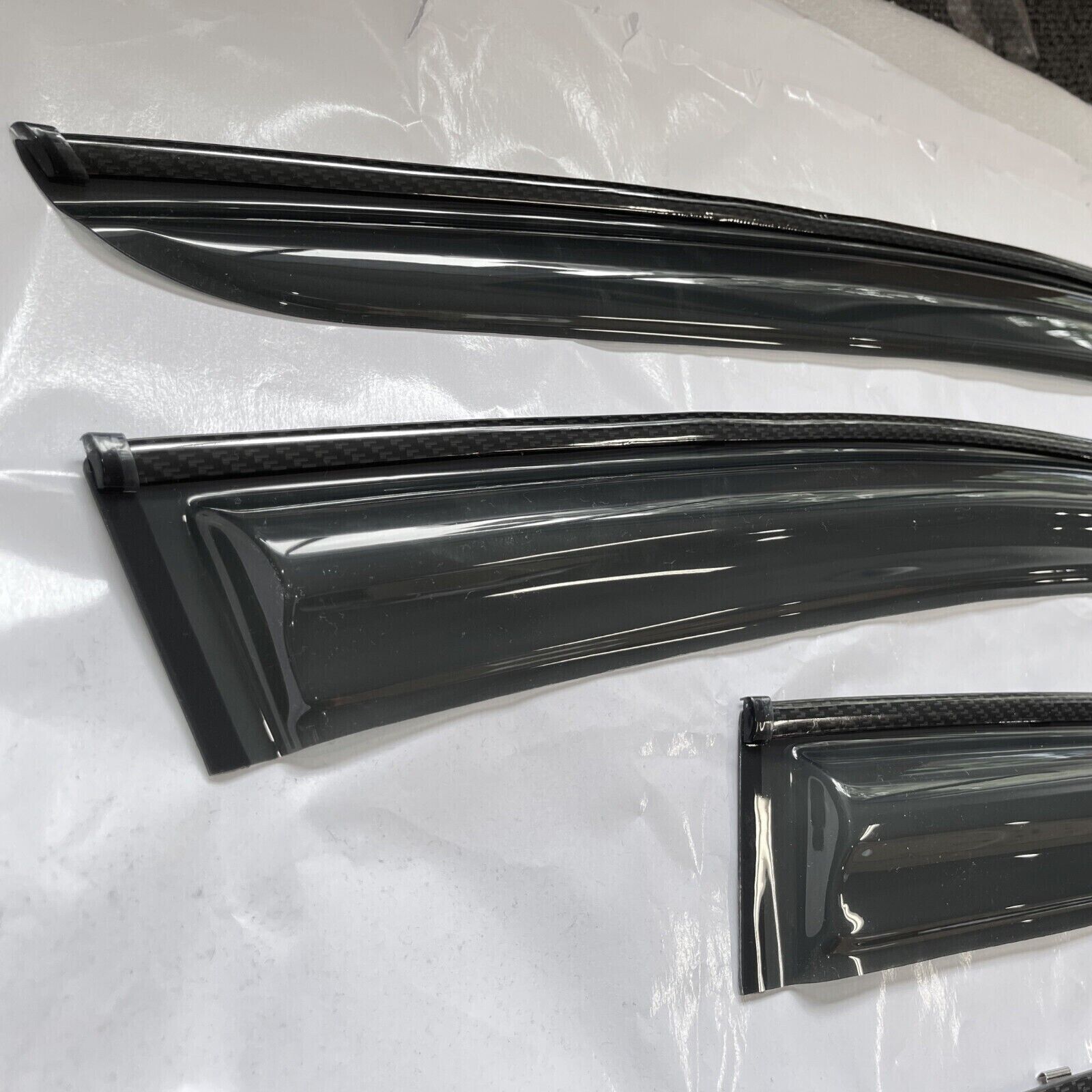 Fits Acura MDX 2022-24 Carbon Fiber Print Trims Sun Rain Guards Window Visors - 0