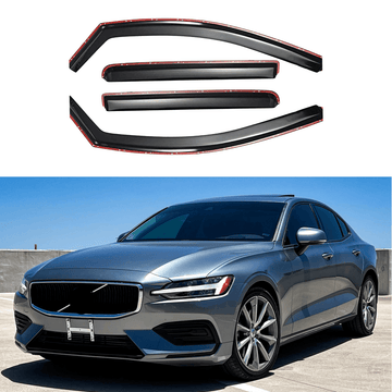 Deflectores de viento y lluvia con visera para ventanas con ventilación en canal para Volvo S60 2019 en adelante 
