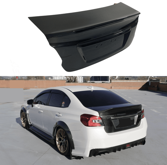 2015 Subaru WRX STI Rear Real Carbon Fiber Duckbill Trunk Lid