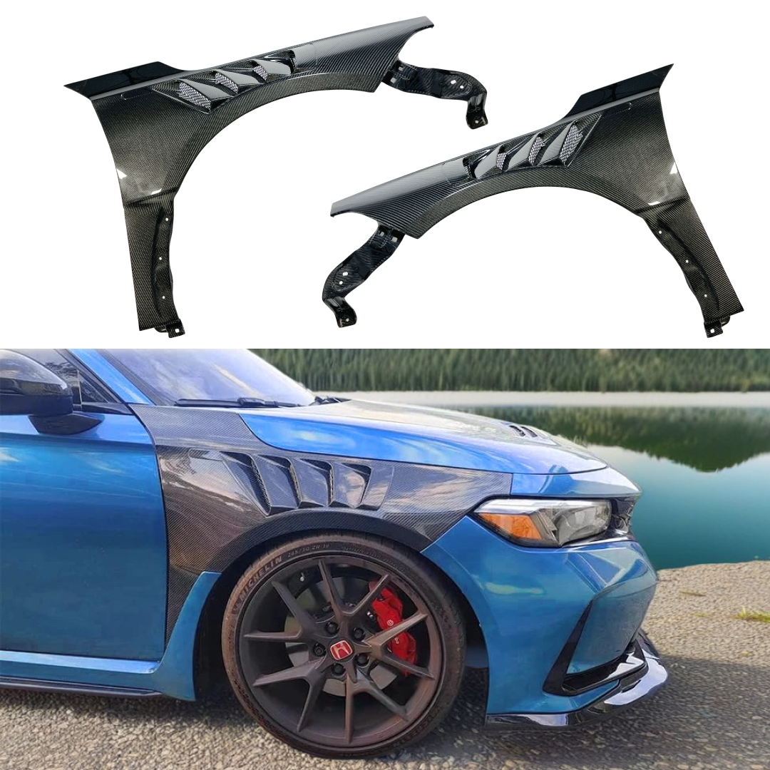 Real Carbon Fiber Set Wide Body Fenders For 23-25 Honda Civic Type-R F ...
