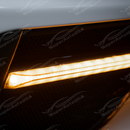 Corvette C8 at night with illuminated sequential LED DRL light bar bezel