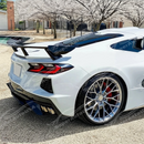 Sleek rear lid roof spoiler installed on Chevrolet Corvette C8