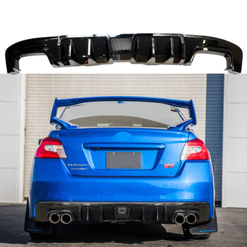 Se adapta al difusor de alerón de parachoques trasero Subaru WRX STI 2015-2021 (impresión en negro brillante o fibra de carbono) 
