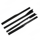 4-piece side skirts integrated on a black Ford Mustang