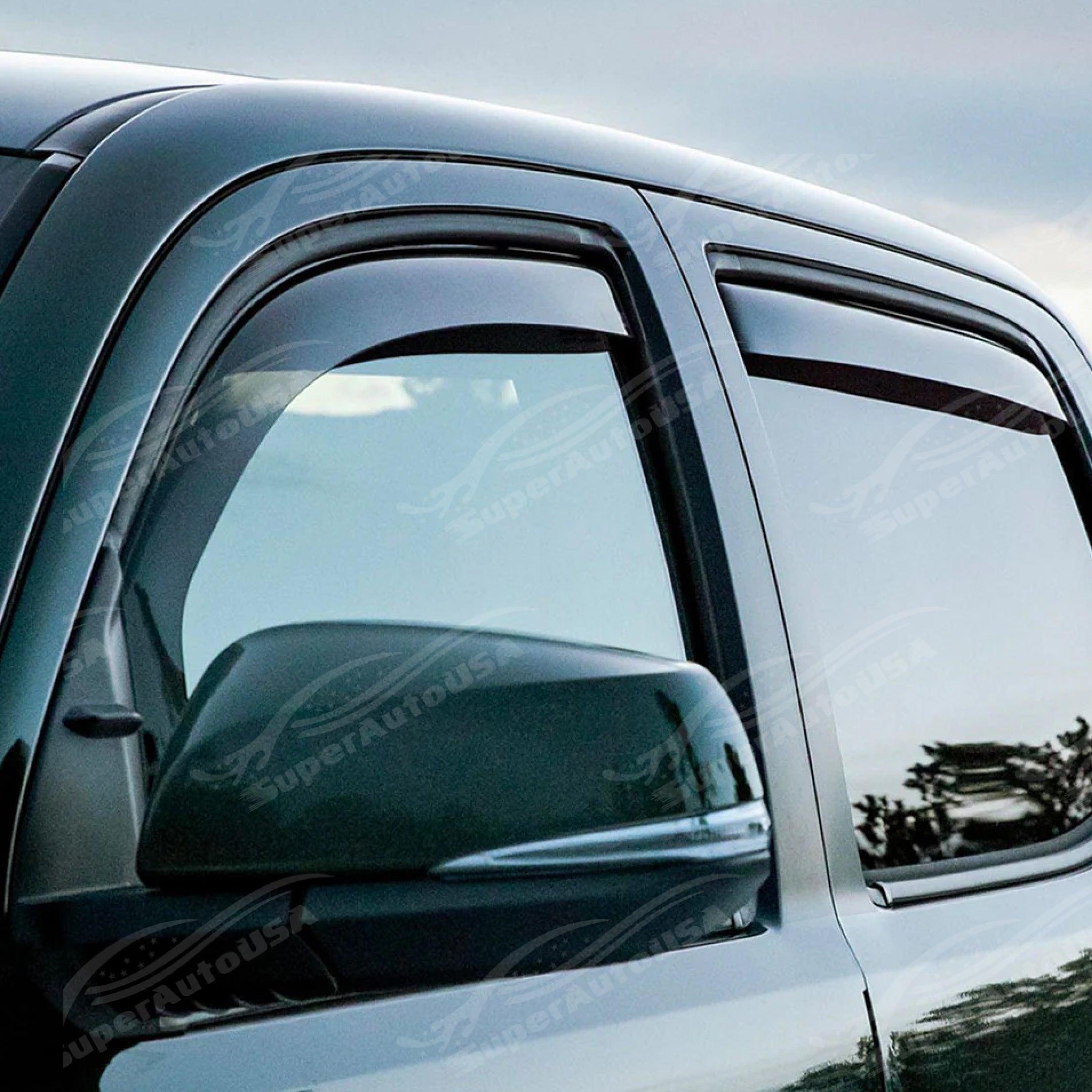 Compatible con Toyota Tacoma 2016-2021, viseras de ventana de ventilación en el canal, protectores contra el viento y la lluvia, deflectores de sombra