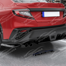 Close-up showing how the spats wrap around the lower corner of the VB rear bumper plastics