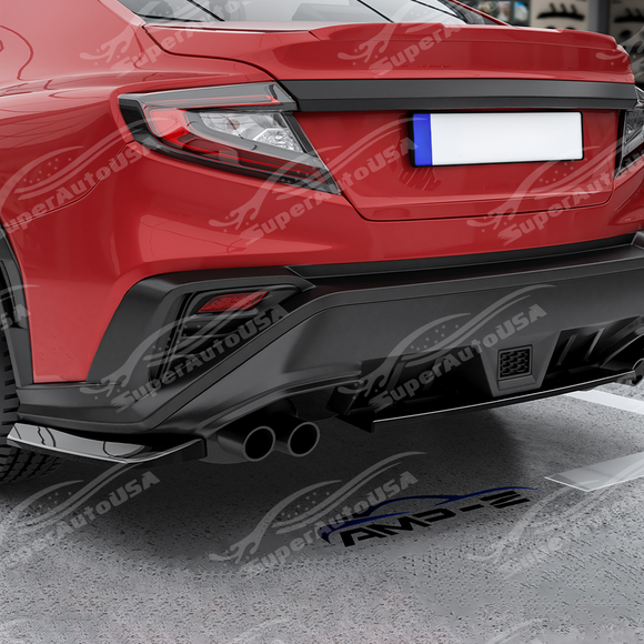 Close-up showing how the spats wrap around the lower corner of the VB rear bumper plastics