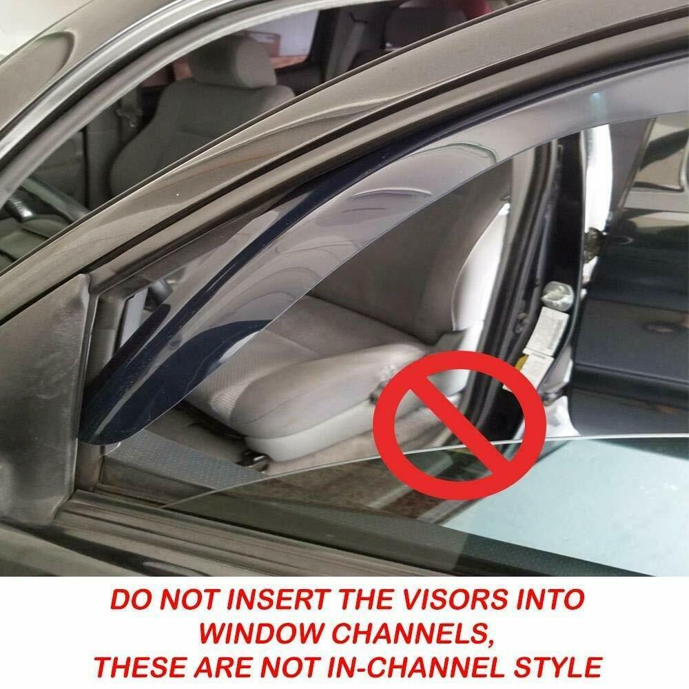 JDM Mugen Style 3D Window Visor Rain Guards For 2004-2008 Acura TL - Smoke Tint
