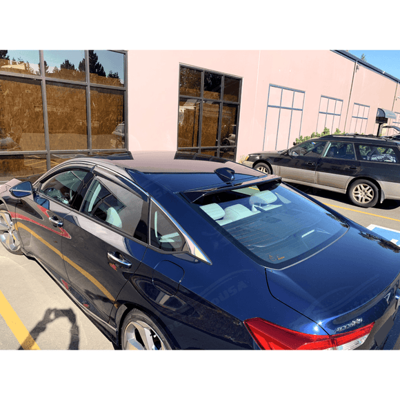 Fits 2008-2012 Honda Accord Carbon Trim Window Vent Visors & Rear Roof Spoiler