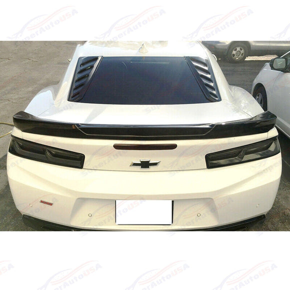For 6th Gen Chevy Chevrolet Camaro 2016-2023 Matte Black Sunshade Rear Window Louver