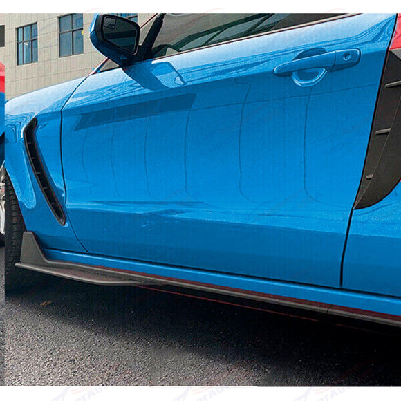 Fits 2010-2014 Ford Mustang GT500 Style Matte Black Side Skirts Extension