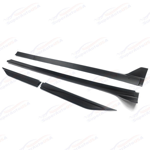 Fits 2010-2014 Ford Mustang GT500 Style Matte Black Side Skirts Extension