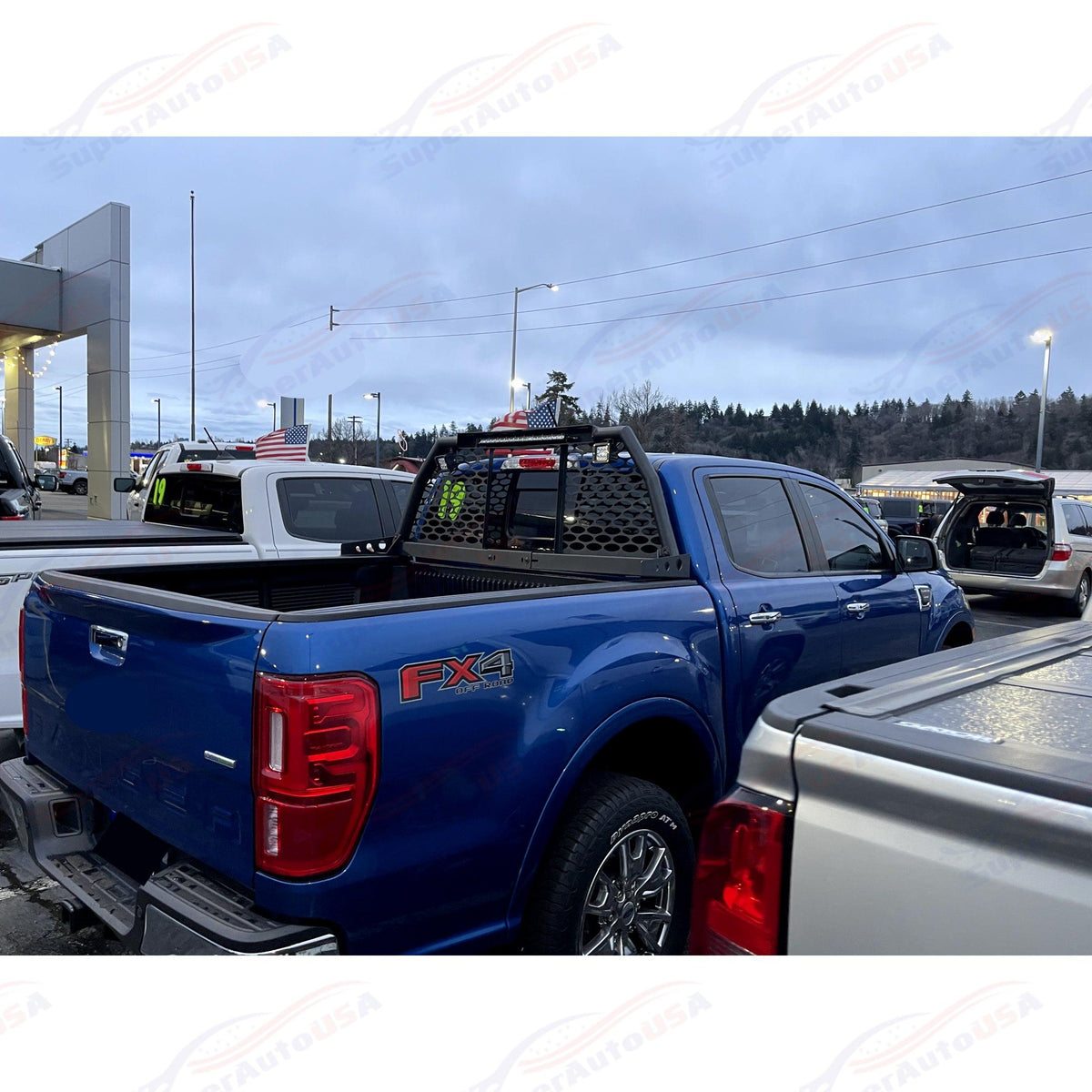 For Ford Ranger Truck LED Bar Roll Bar Headache Rack | SuperAutoUSA