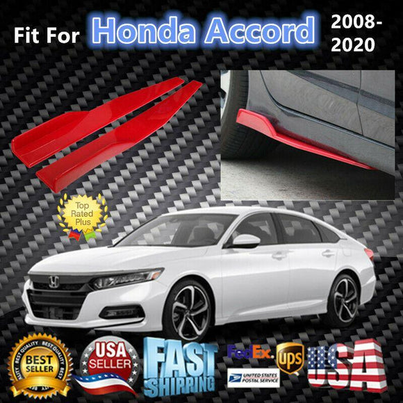 Fit 2008-2020 Honda Accord Side Skirts Splitters Spoiler Diffuser Wings (Red)